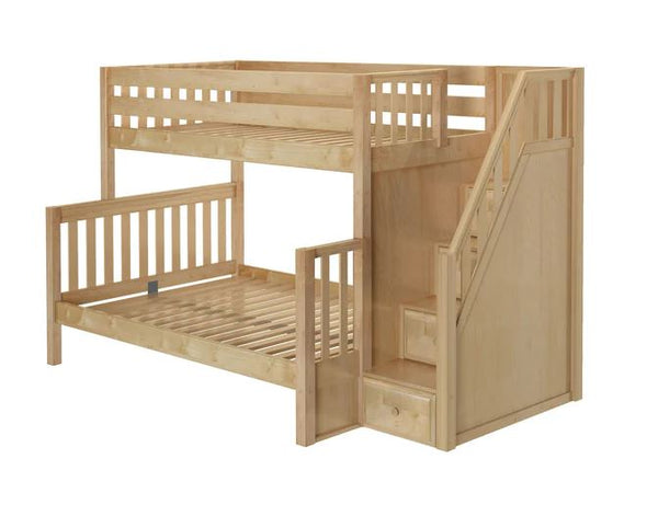 Twin over Full Medium Bunk Bed with Stairs