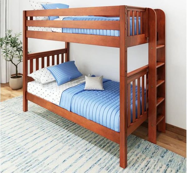 Twin Bunk Bed with Ladder on End
