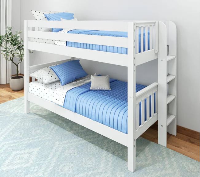 Twin Bunk Bed with Ladder on End