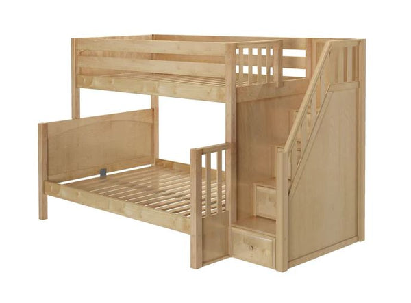 Twin over Full Medium Bunk Bed with Stairs