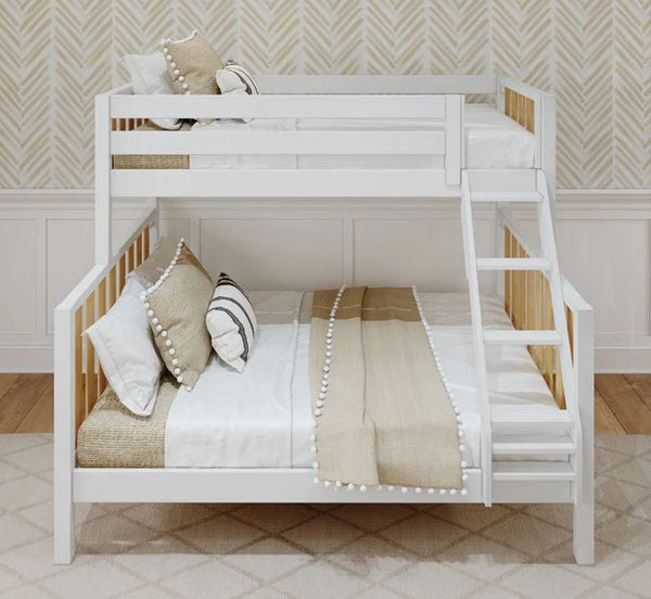 Modern High Twin XL over Queen Bunk Bed with Ladder