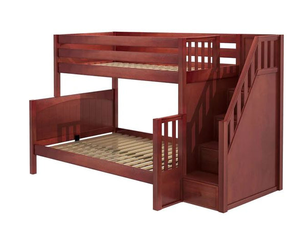 Twin over Full Medium Bunk Bed with Stairs
