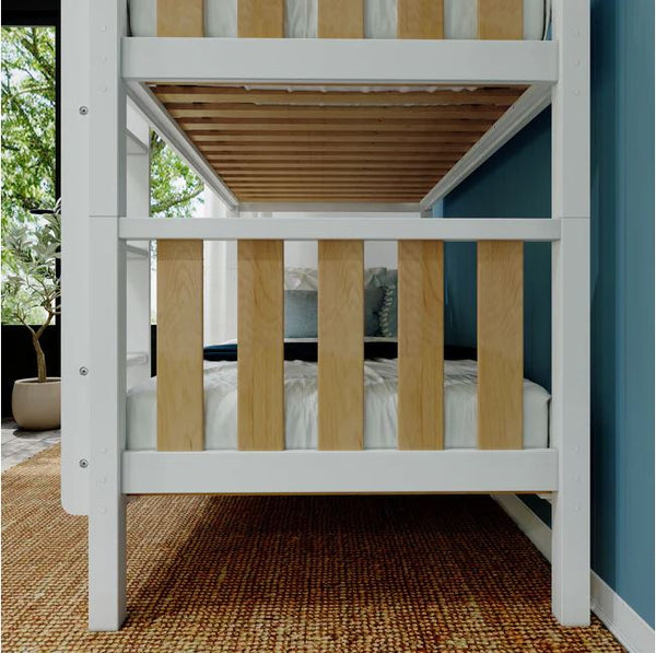 Modern Twin Medium Bunk Bed with Straight Ladder on Front
