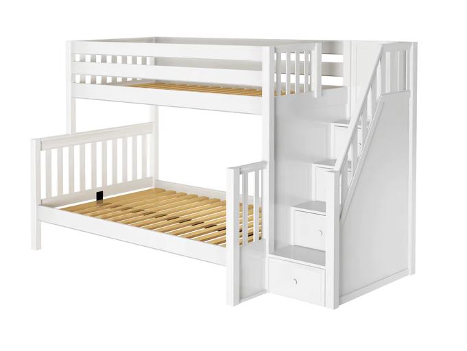 Twin over Full Medium Bunk Bed with Stairs