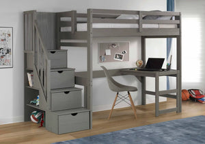 Twin Loft w/Desk & Staircase