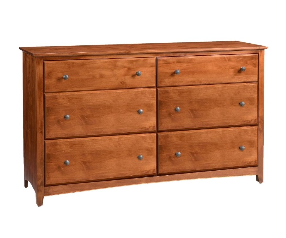 Shaker 6 Drawer Double Dresser