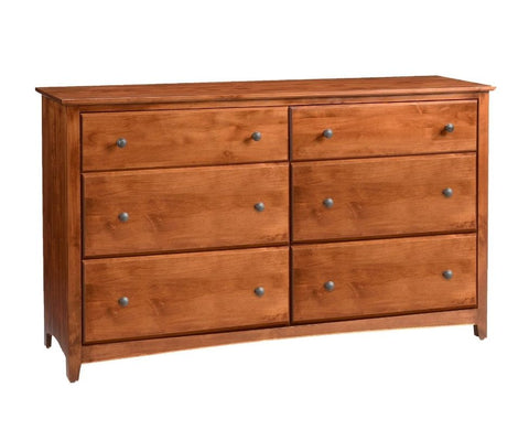 Shaker 6 Drawer Double Dresser