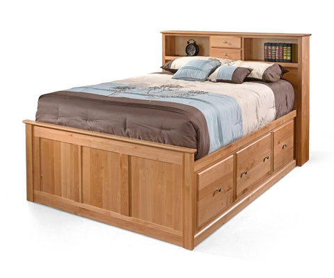 Shaker Storage Tall Bookcase Bed w/3 Drawers