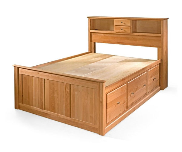 Shaker Storage Tall Bookcase Bed w/3 Drawers