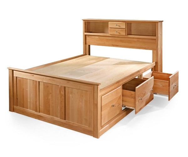 Shaker Storage Tall Bookcase Bed w/3 Drawers