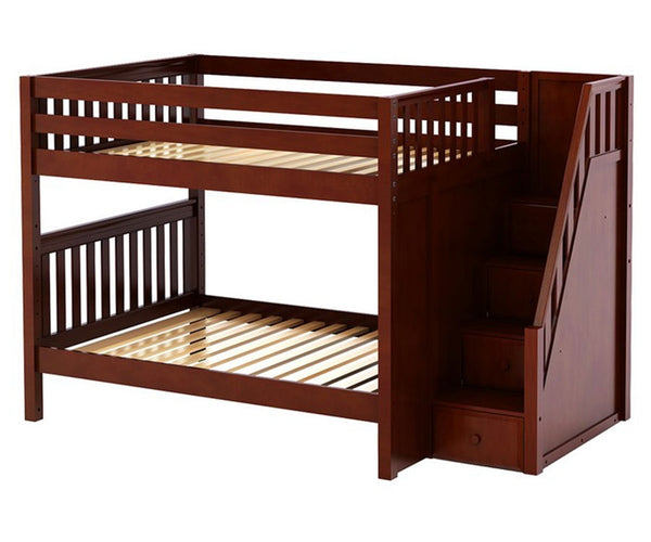 Full/Full Medium Bunk Bed w/Staircase