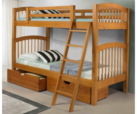 Twin/Twin Phoenix Bunk Bed in Pecan